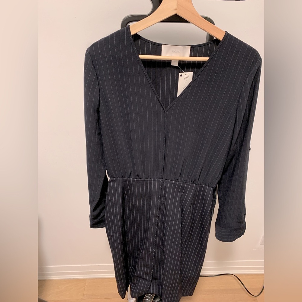 Navy pinstripe Boss dress